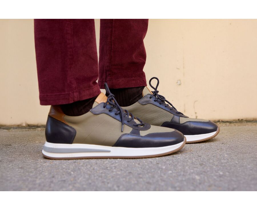 Sneakers homme - Réglisse Patiné et Kaki - NIRRANDA II