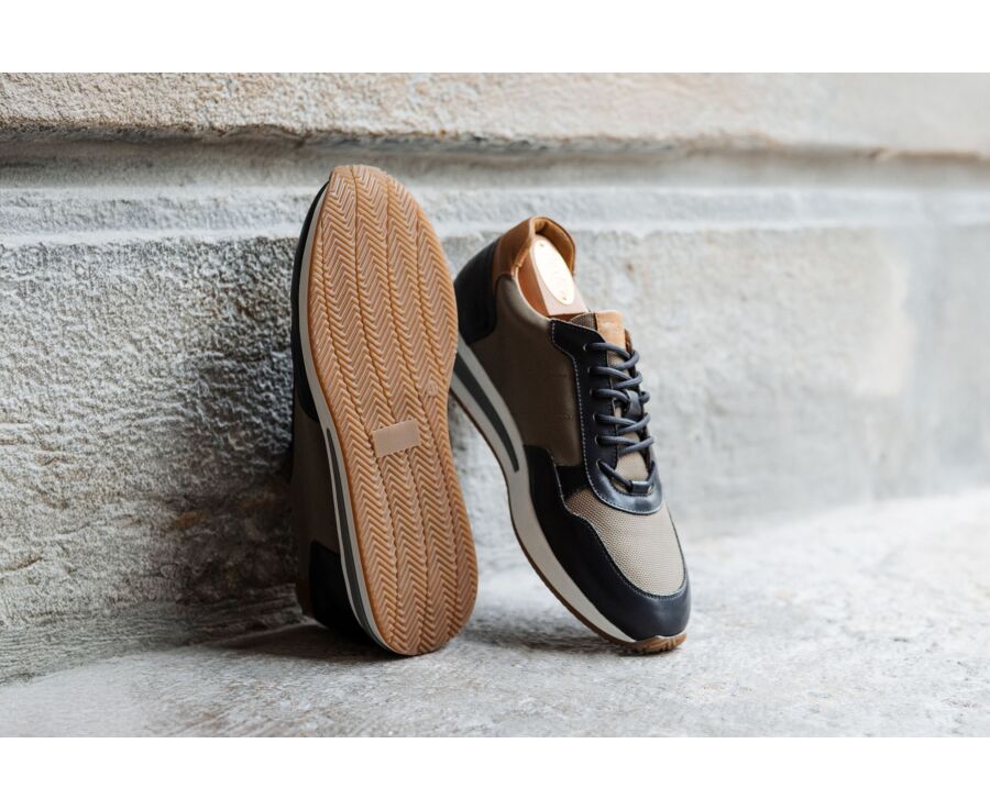 Sneakers homme - Réglisse Patiné et Kaki - NIRRANDA II