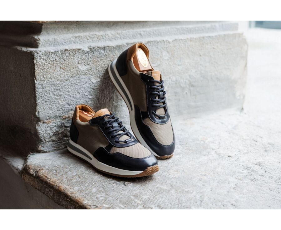 Sneakers homme - Réglisse Patiné et Kaki - NIRRANDA II