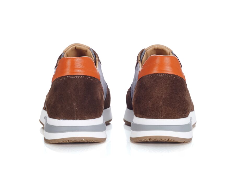 Sneakers homme - Velours Chocolat et Gris - NIRRANDA II