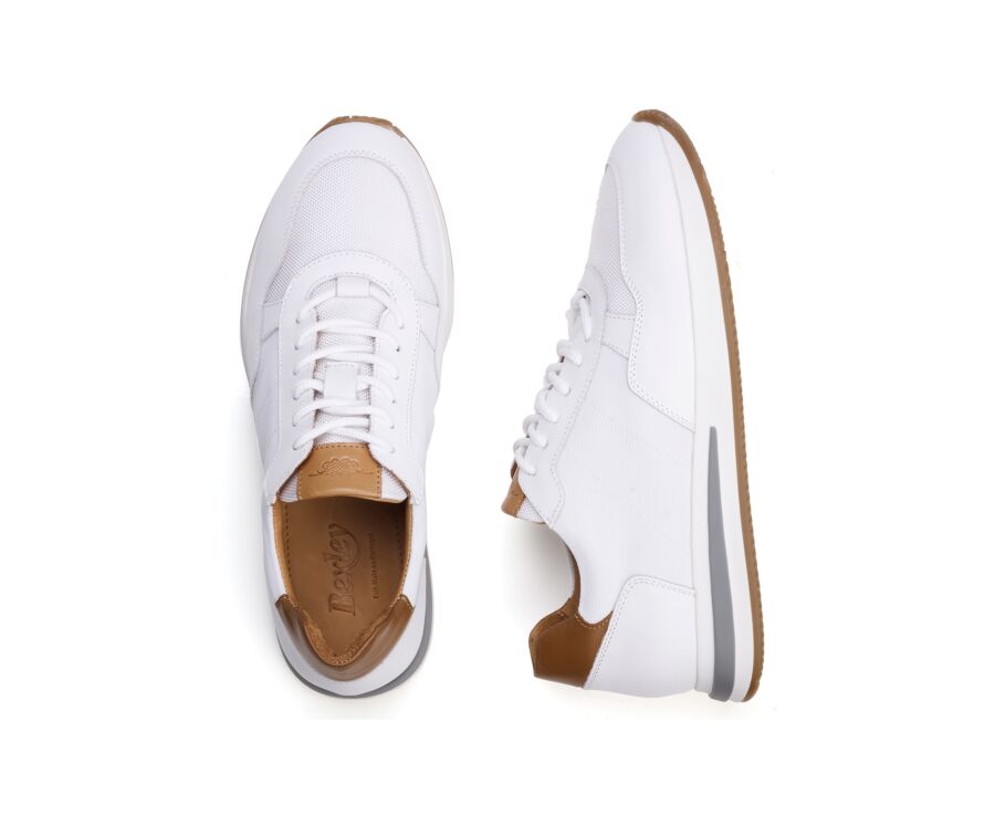 Sneakers homme - Cuir et Velours Blanc - NIRRANDA II