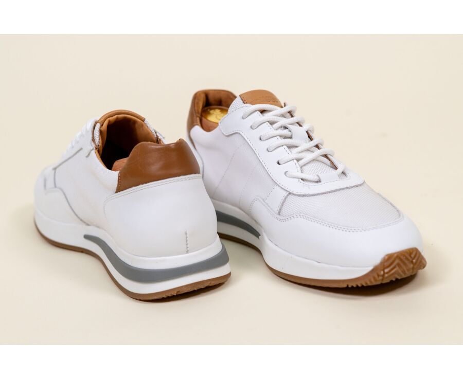 Sneakers homme - Cuir et Velours Blanc - NIRRANDA II