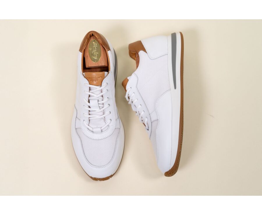 Sneakers homme - Cuir et Velours Blanc - NIRRANDA II