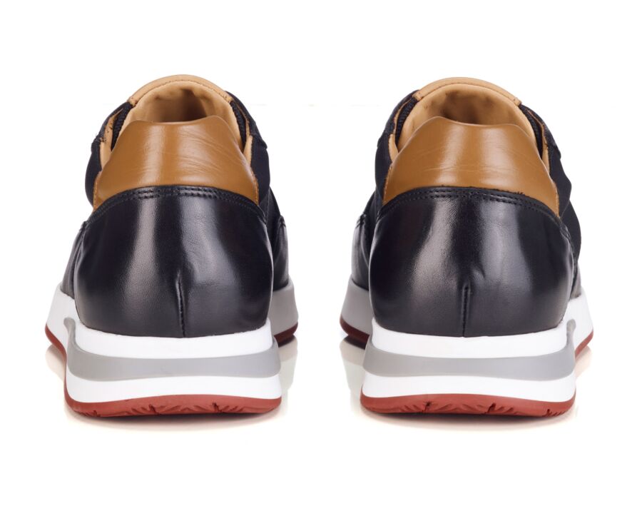 Sneaker homme en cuir noir et mesh au profil sport - NIRRANDA II