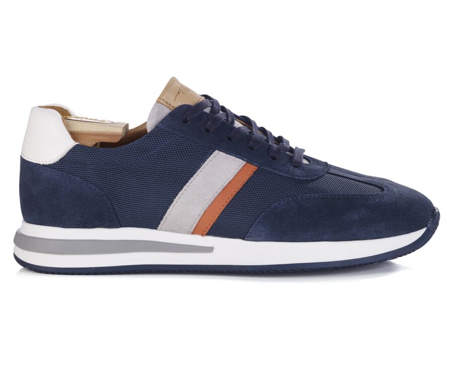 Sneakers homme Velours Marine et Blanc - KEILIRA