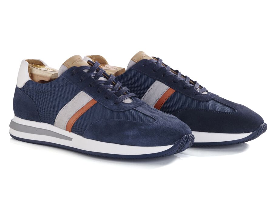 Sneakers homme Velours Marine et Blanc - KEILIRA
