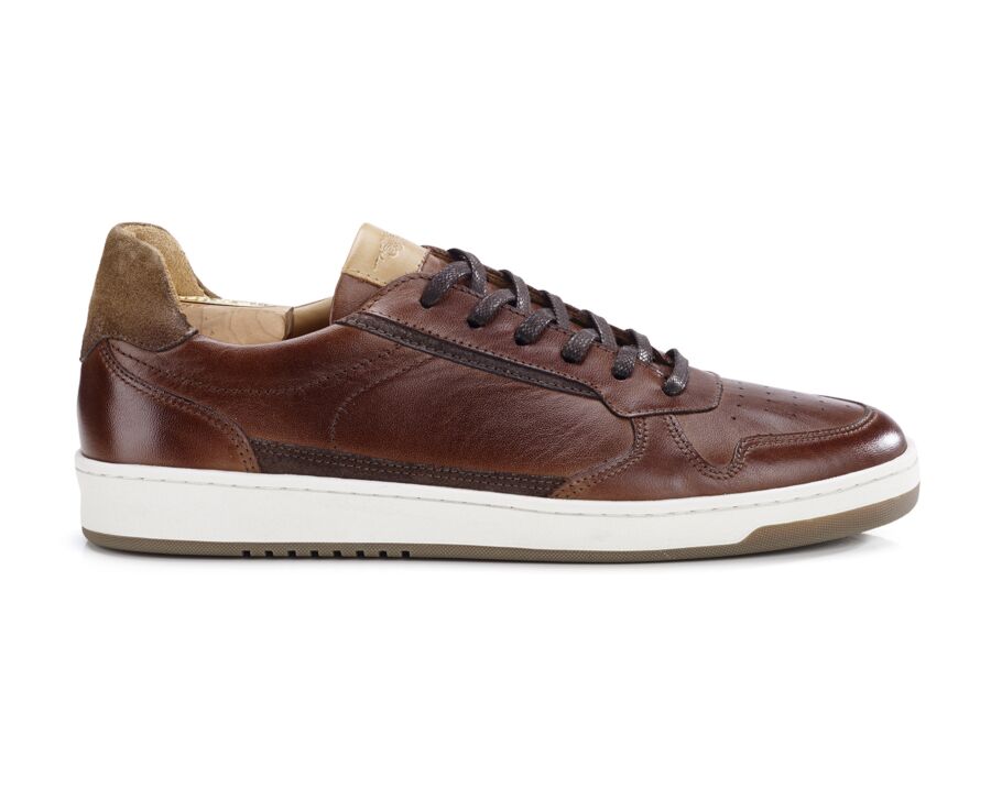 Sneakers cuir homme Chocolat Patiné - KOLORA
