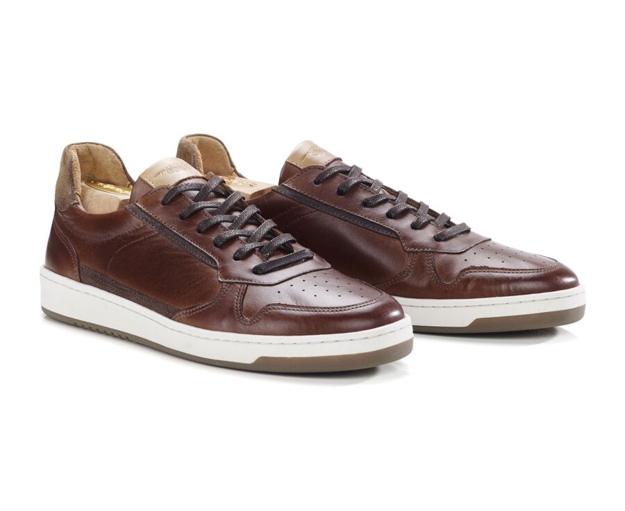 Sneakers cuir homme Chocolat Patiné - KOLORA