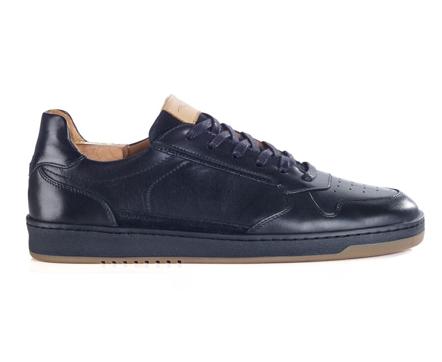 Sneakers cuir homme - Noir - KOLORA