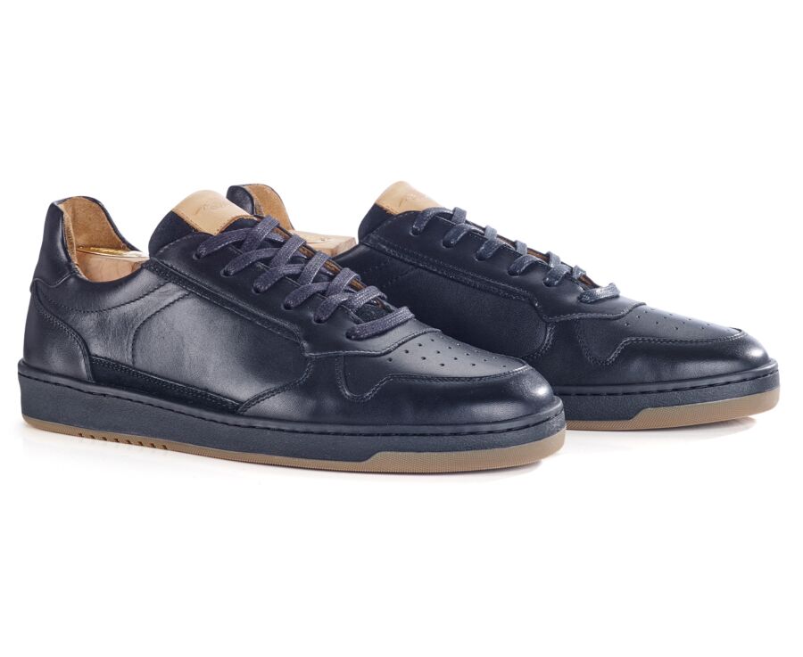 Sneakers cuir homme - Noir - KOLORA