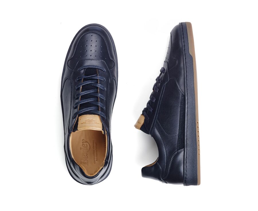 Sneakers cuir homme - Noir - KOLORA