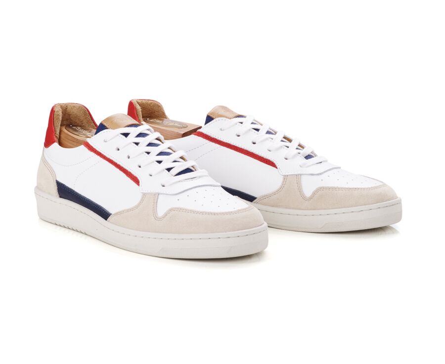 Sneakers cuir homme Bleu Blanc et Rouge - KOLORA