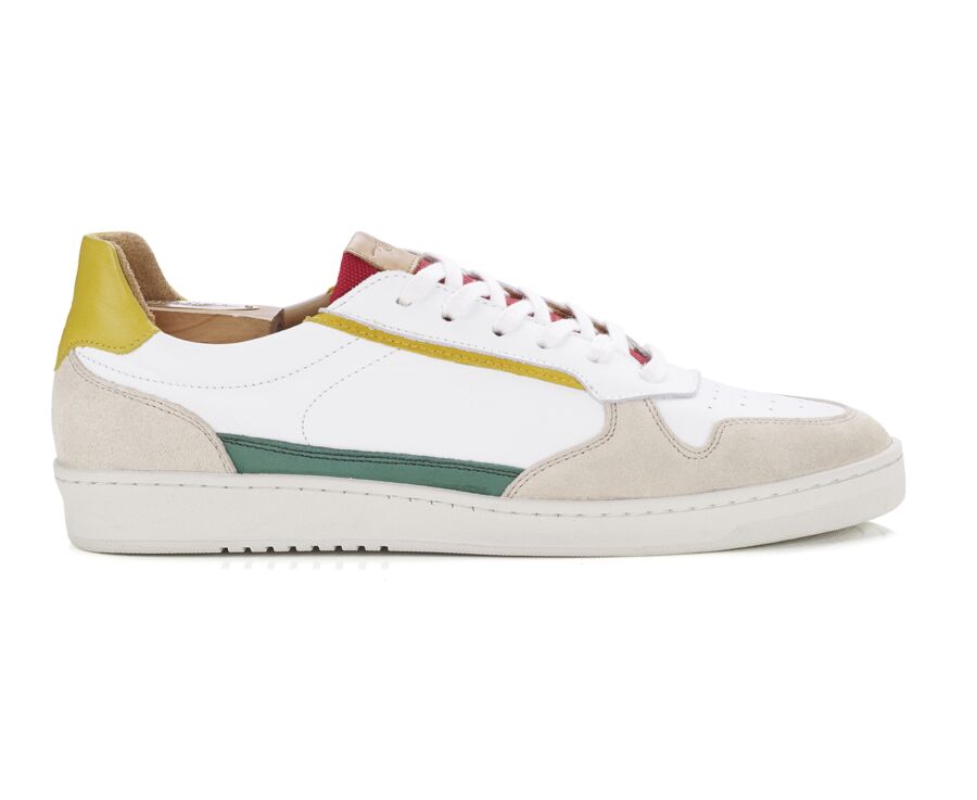 Sneakers cuir homme Vert Blanc et Jaune - KOLORA