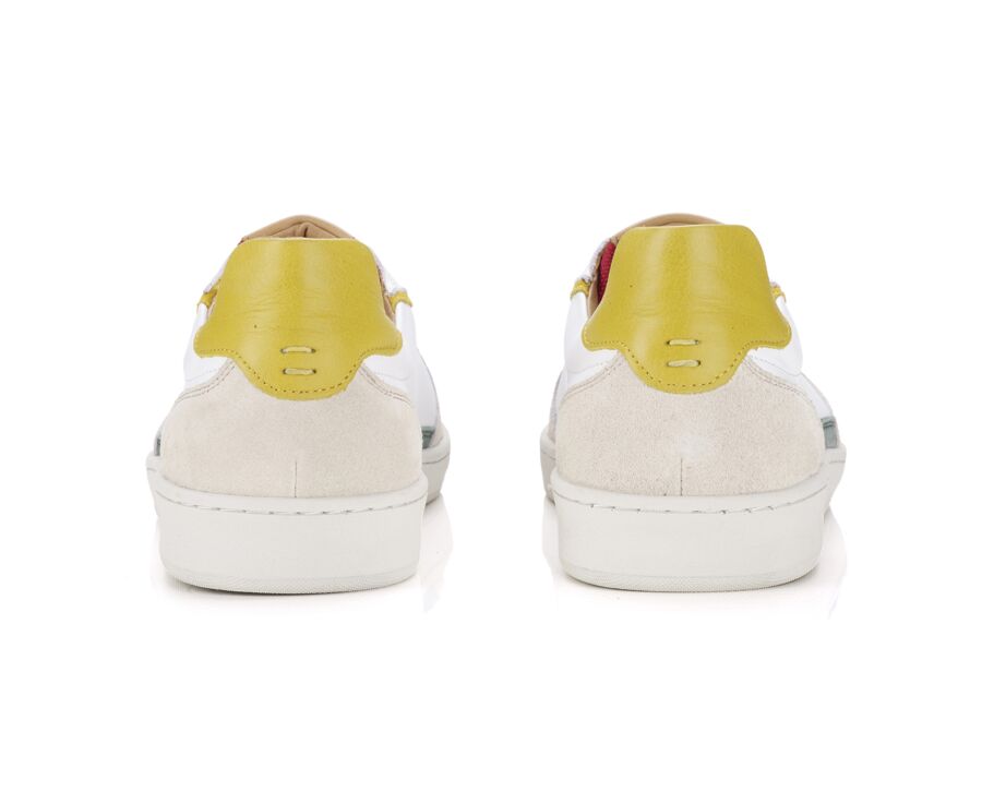 Sneakers cuir homme Vert Blanc et Jaune - KOLORA