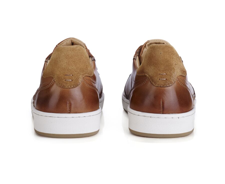 Sneakers cuir - Chataigne Patiné - KOLORA
