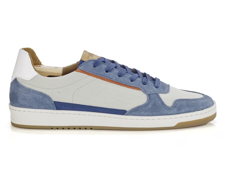 Sneakers cuir - Velours Bleu Jeans - KOLORA