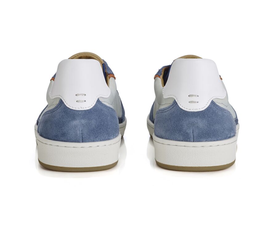 Sneakers cuir - Velours Bleu Jeans - KOLORA