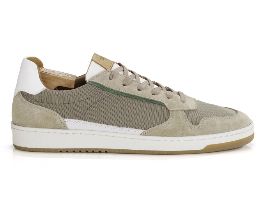 Sneakers cuir - Velours Beige - KOLORA