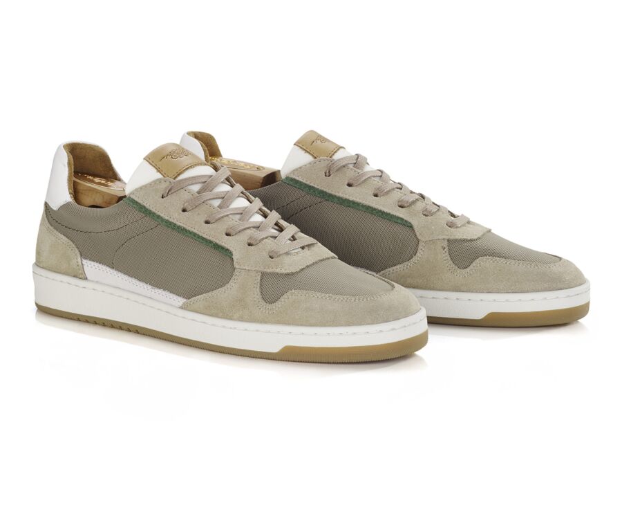 Sneakers cuir - Velours Beige - KOLORA