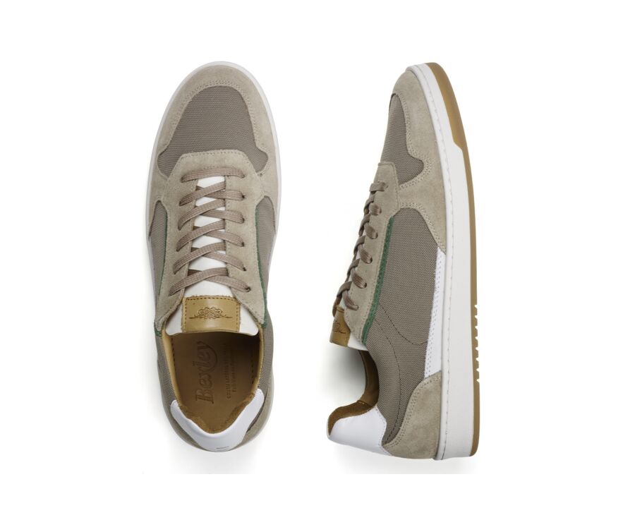 Sneakers cuir - Velours Beige - KOLORA