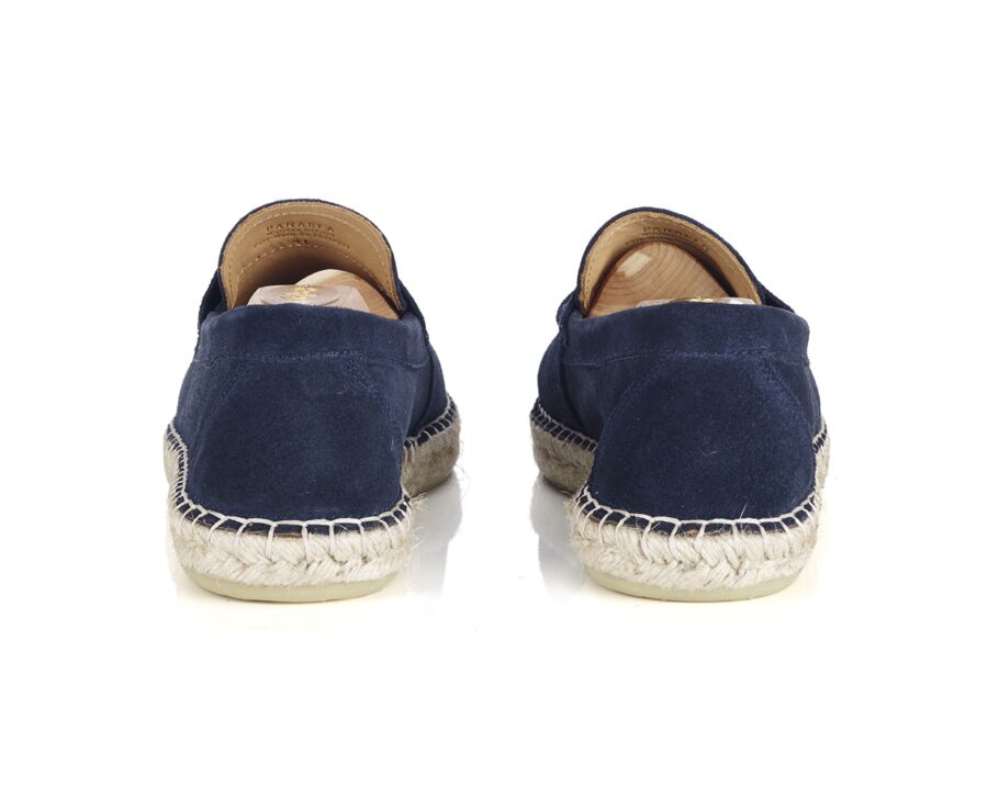 Mocassin semelle espadrille homme velours Navy - PANAREA