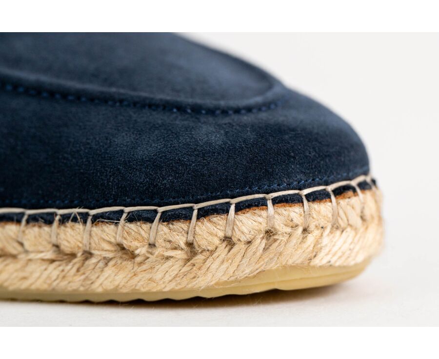 Mocassin semelle espadrille homme velours Navy - PANAREA