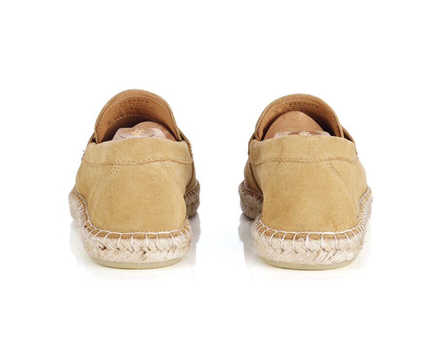 Mocassin semelle espadrille homme velours Beige Foncé - PANAREA