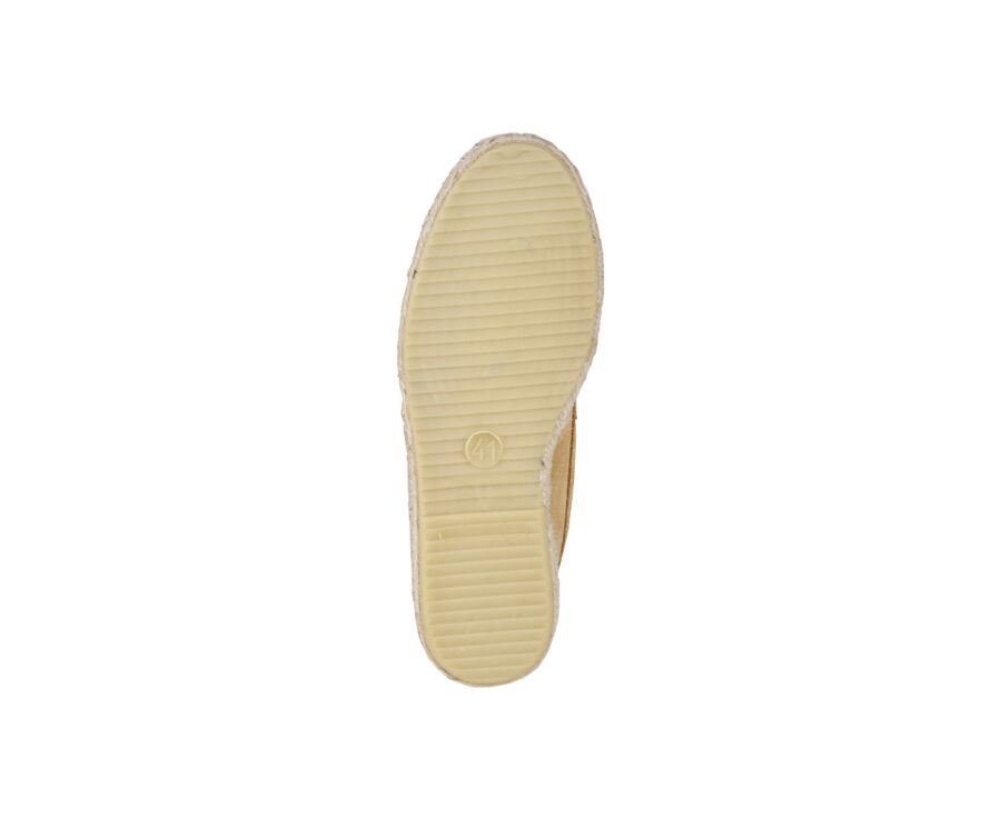Mocassin semelle espadrille homme velours Beige Foncé - PANAREA