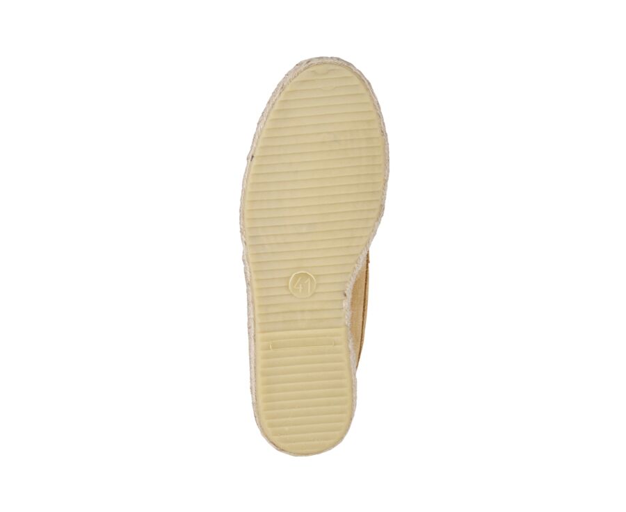 Mocassin semelle espadrille homme velours Beige Foncé - PANAREA