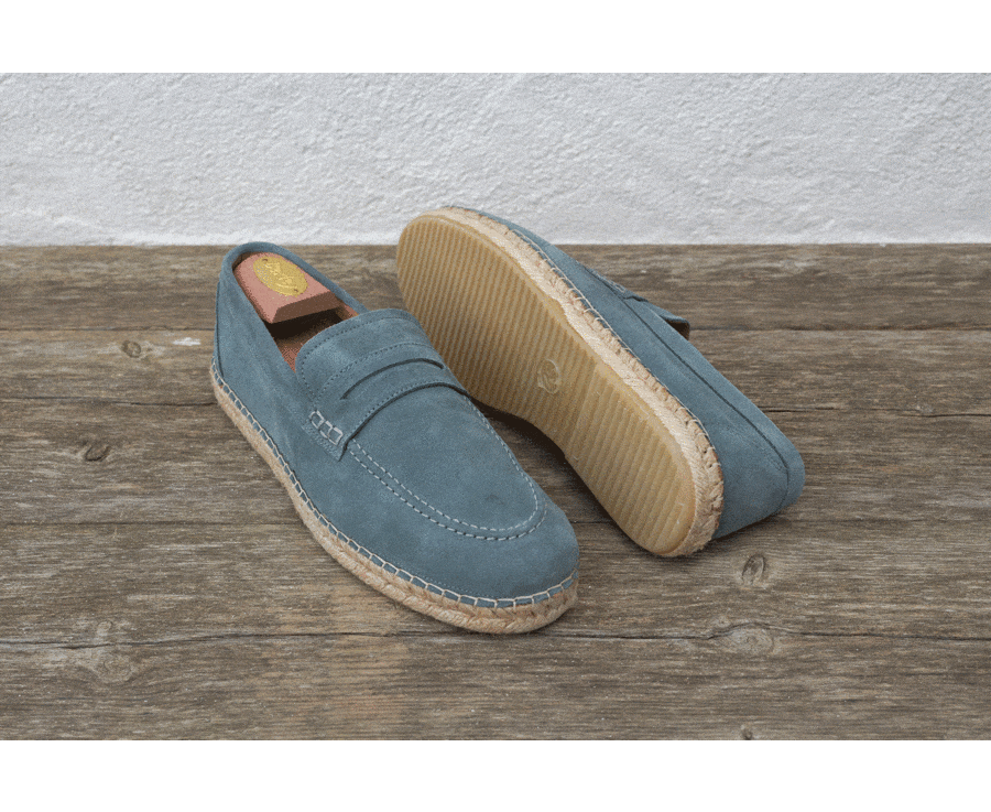 Mocassin homme Velours Eucalyptus - PANAREA