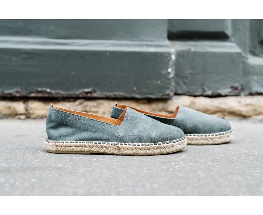 Espadrilles homme Velours Eucalyptus - LIPARI