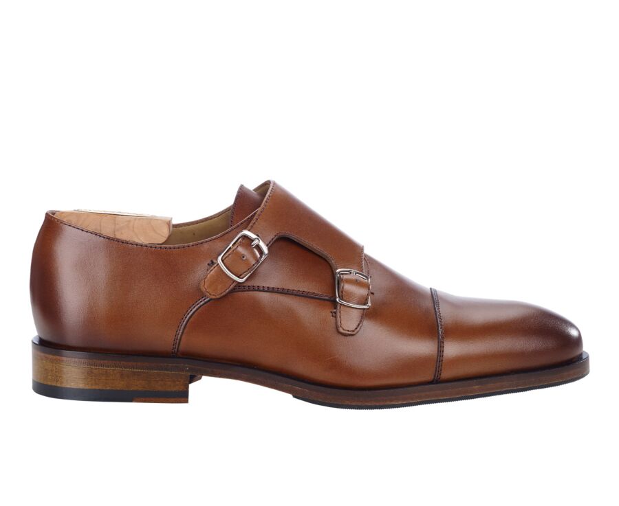 Chaussures cuir homme avec boucle Cognac Patiné - GREYDALE PATIN