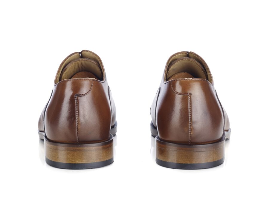 Richelieu homme Cognac Patiné semelle cuir avec patin - GRAKLEY