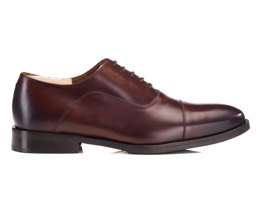Richelieu homme patiné chocolat semelle cuir - GRAKLEY