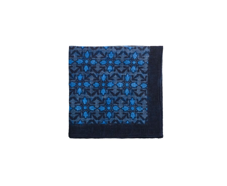 Pochette costume homme lin Navy et Bleu