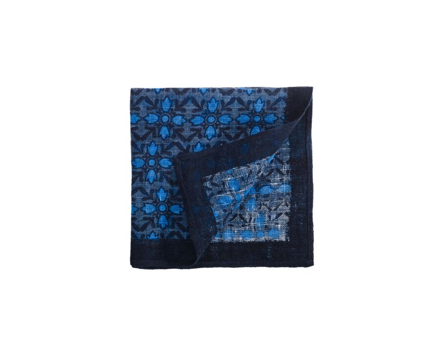 Pochette costume homme lin Navy et Bleu