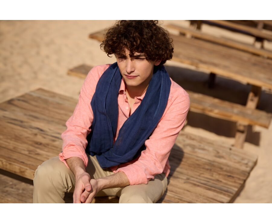 Chèche coton homme Navy