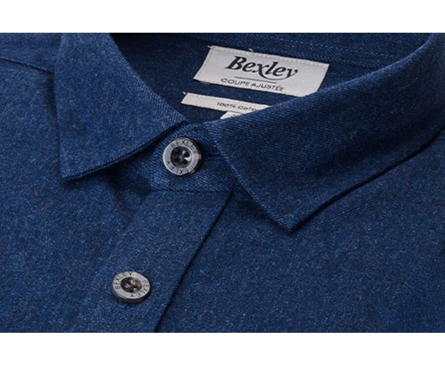 Surchemise en flanelle Navy - THÉODÉRIC