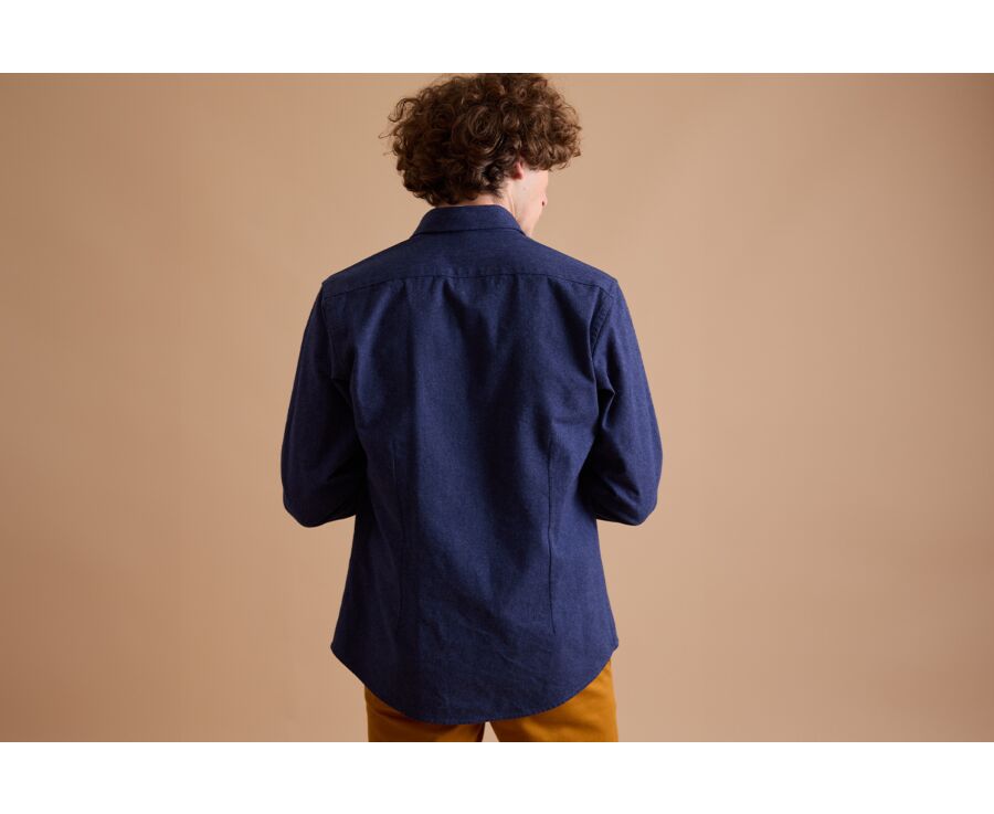 Surchemise en flanelle Navy - THÉODÉRIC