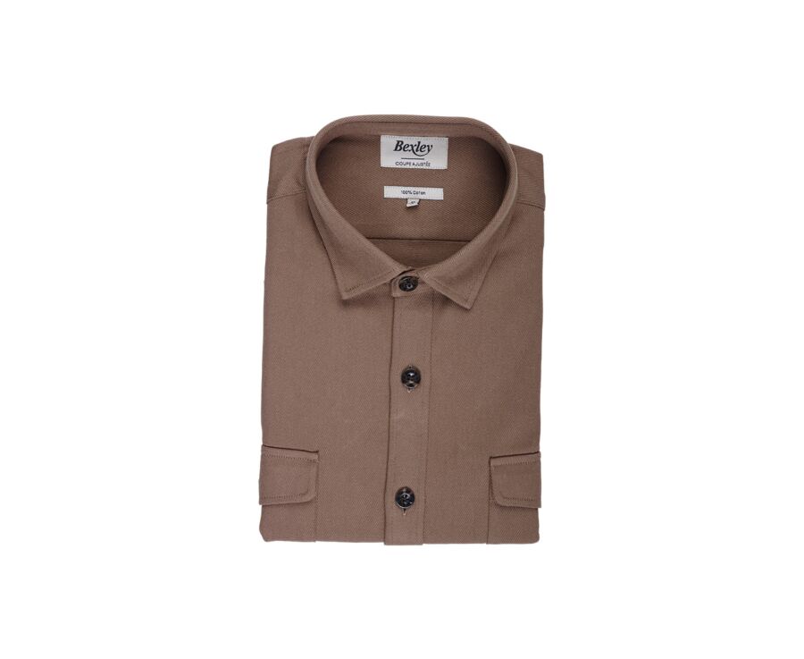 Surchemise en flanelle Camel - THÉODÉRIC