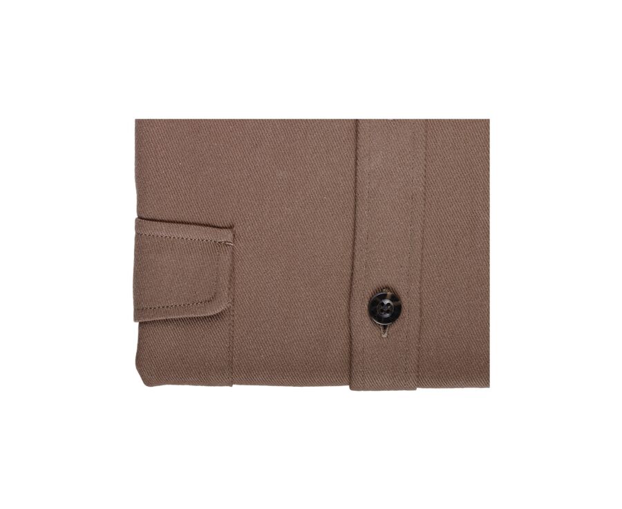 Surchemise en flanelle Camel - THÉODÉRIC