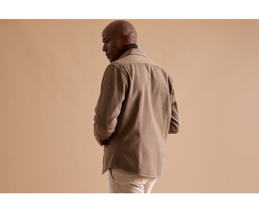Surchemise en flanelle Camel - THÉODÉRIC