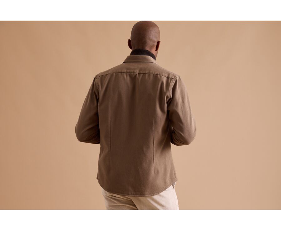 Surchemise en flanelle Camel - THÉODÉRIC
