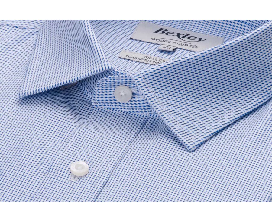 Chemise homme bleu ocean en twill effet chiné - SYLVÉNIAS