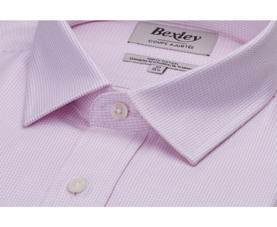 Chemise Twill homme - Rayures Rose Clair Et Blanc - SYLVÉNIAS