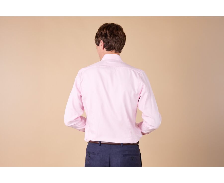 Chemise homme rose clair en twill effet chiné - SYLVÉNIAS