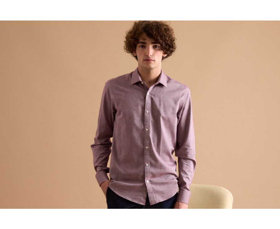 Chemise Flanelle coton Rouge Chiné - RILDEBERT