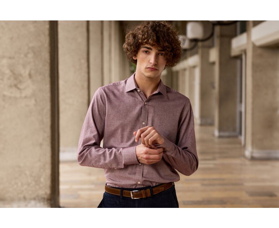 Chemise Flanelle coton Rouge Chiné - RILDEBERT