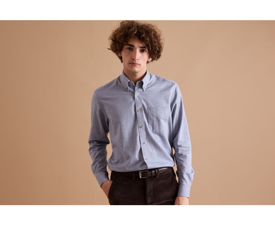 Chemise en Flanelle Bleu Denim pour Homme - VARICK