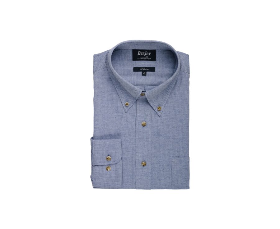 Chemise en Flanelle Bleu Denim pour Homme - VARICK